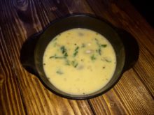 Суп с вешенками, плавленным сыром и базиликом